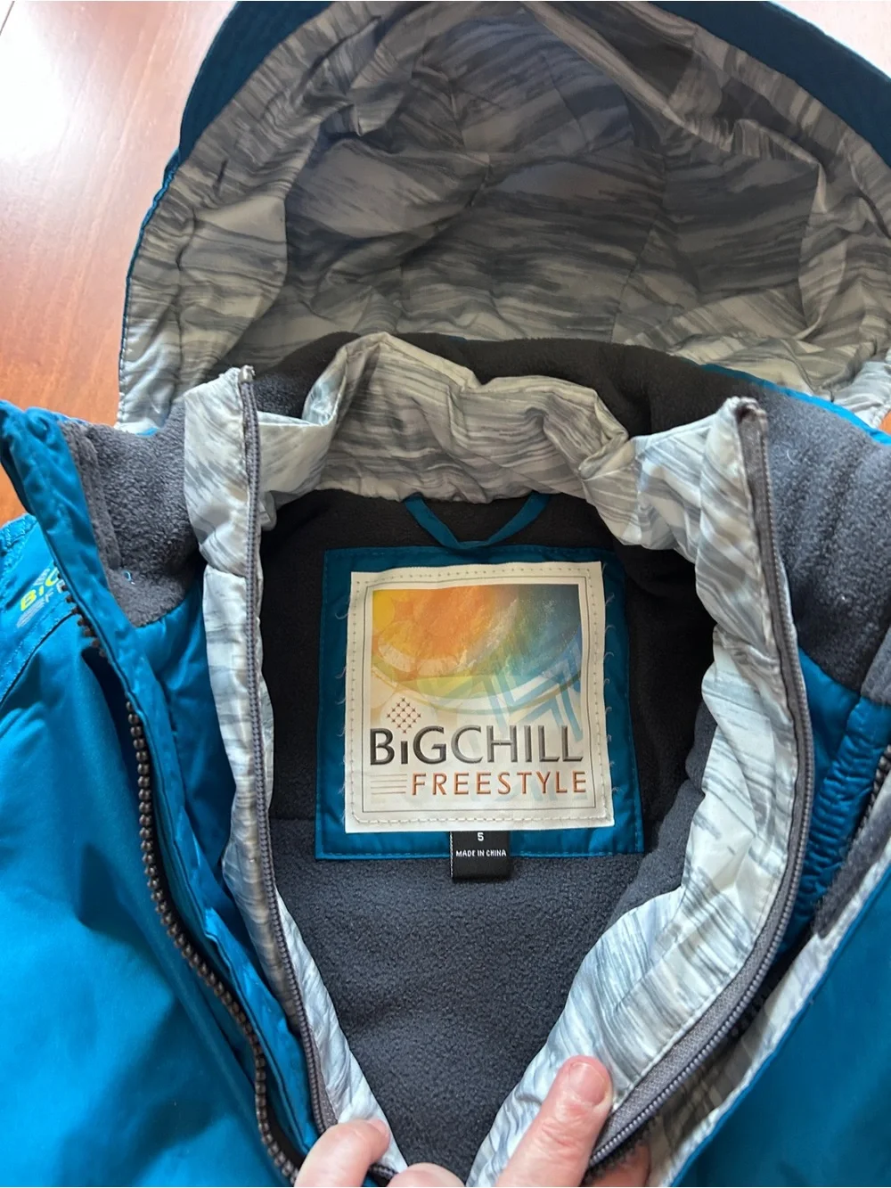 Boys Blue Hooded Ski Jacket Sz 5